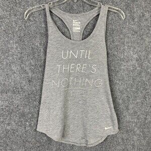 The Nike Tee Women Small Racer Back Tank Gray Text